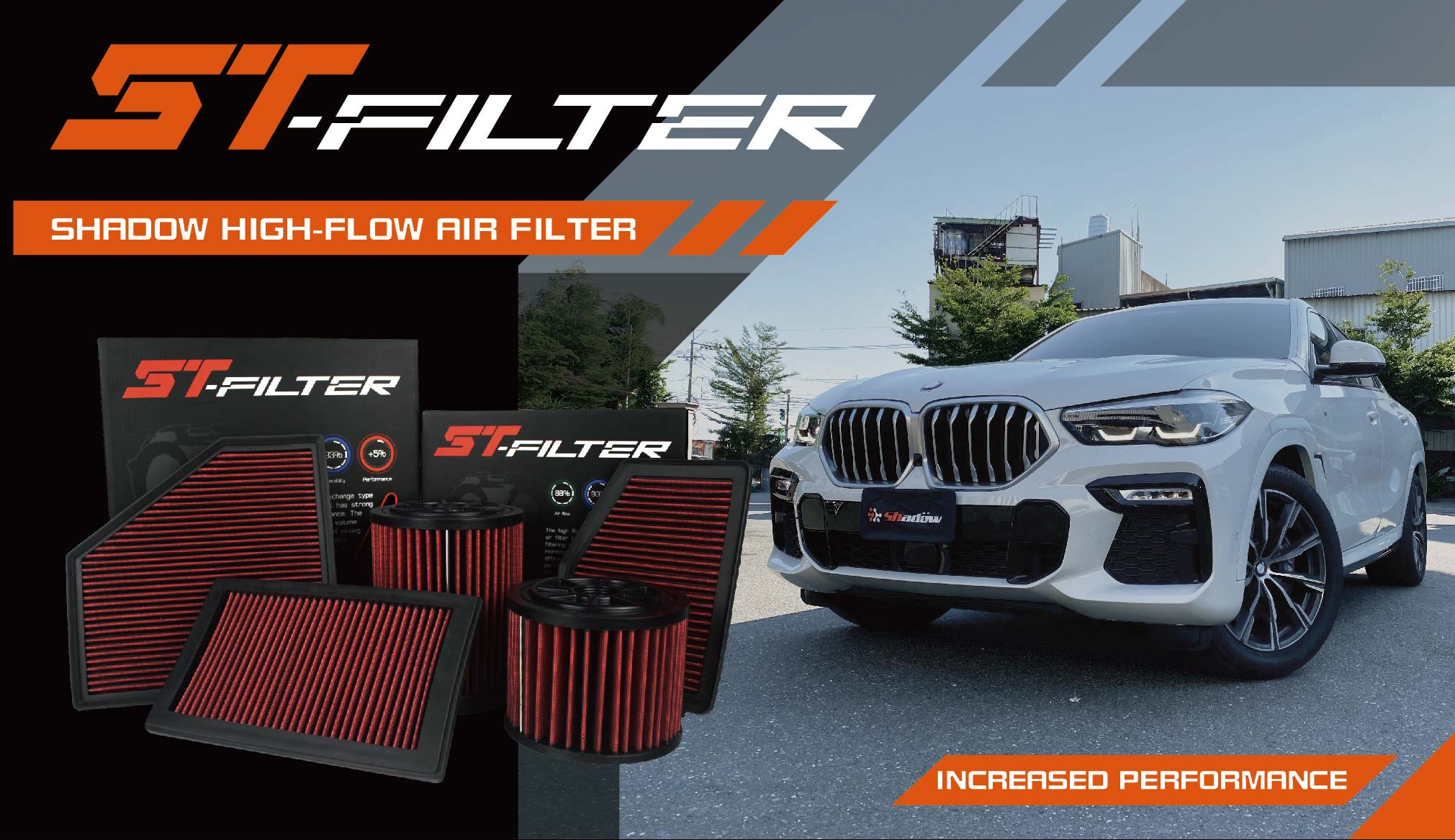 ST-Filter high flow air filter offers greater airflow, faster flow rates, and more stable air flow.